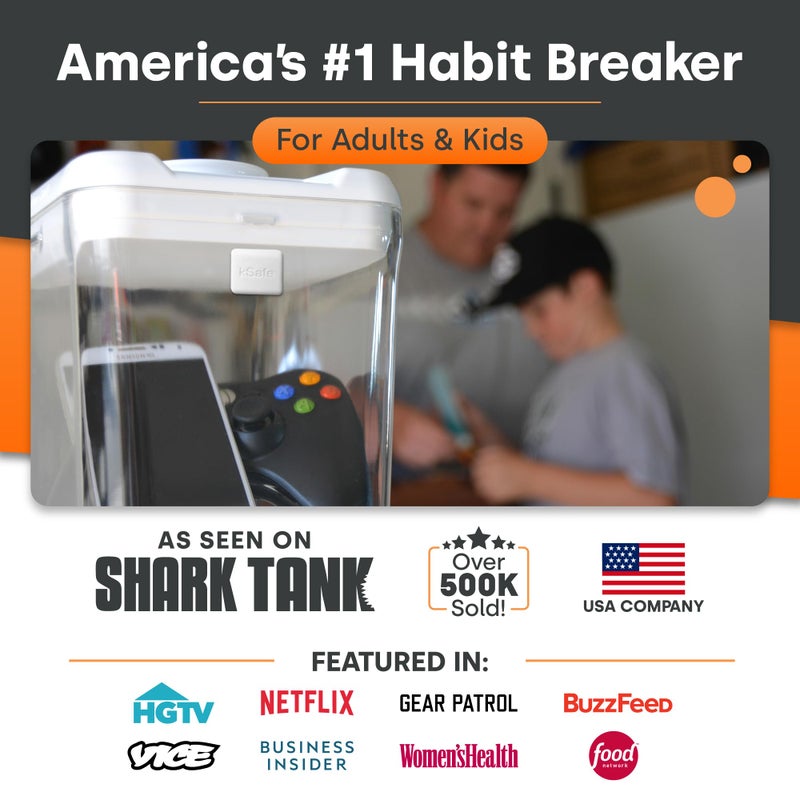 Kitchen Safe kSafe Time Locking Container Medium â€“ Phone Lock Box, Snack Safe, Self-Control Timer Box, BPA-Free Plastic, No Overrides, 5.5â€ W x 5.5â€ H, White Lid, Clear Base - Image 2